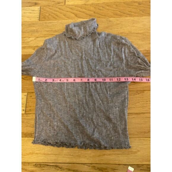 Madewell Women's Ribbed cropped Turtleneck Sweater Size Small purple Gray - Picture 4 of 7